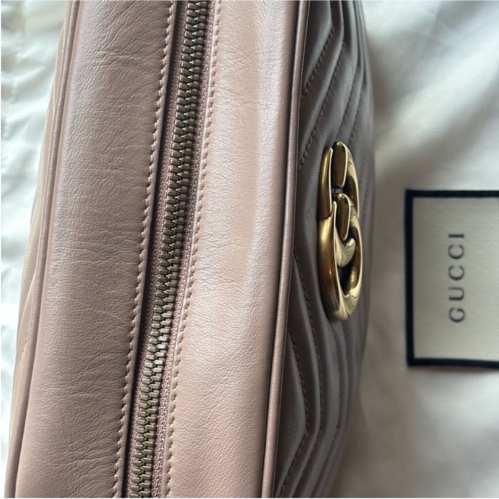 Gucci Maramont Rose Quilted Leather Crossbody Camera Bag - Picture 13 of 16